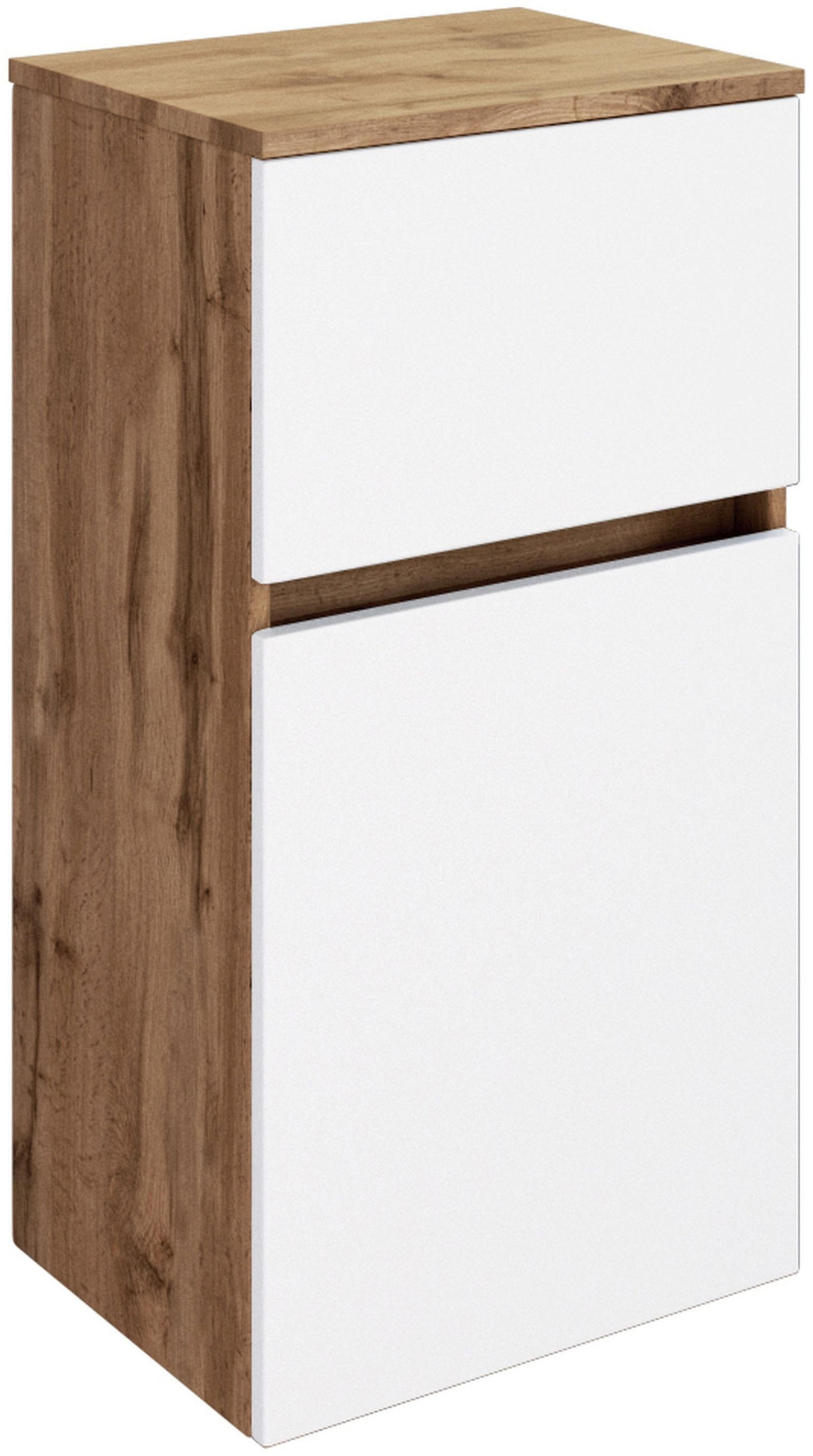 UNTERSCHRANK 40/79/35 cm   - Eiche Wotan/Silberfarben, Design, Holzwerkstoff/Kunststoff (40/79/35cm) - Held