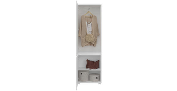GARDEROBENSCHRANK 60/195/33,8 cm - Silberfarben/Weiß, KONVENTIONELL, Holzwerkstoff (60/195/33,8cm) - Xora