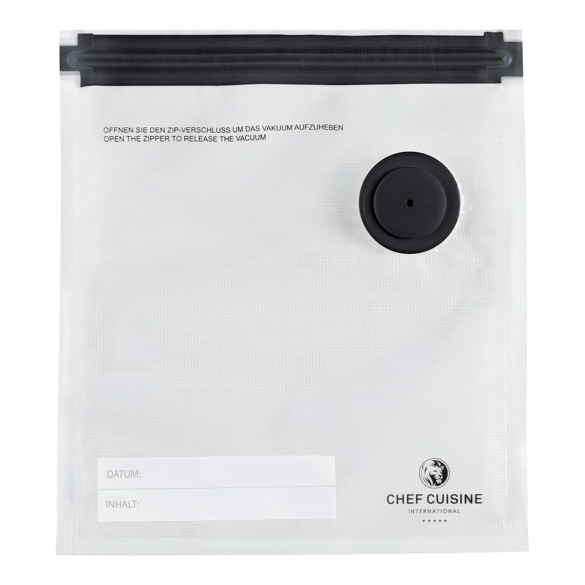 VAKUUM-LEBENSMITTELBEUTEL - Transparent/Schwarz, KONVENTIONELL, Kunststoff (1,25/4/8,5l) - CHEF CUISINE