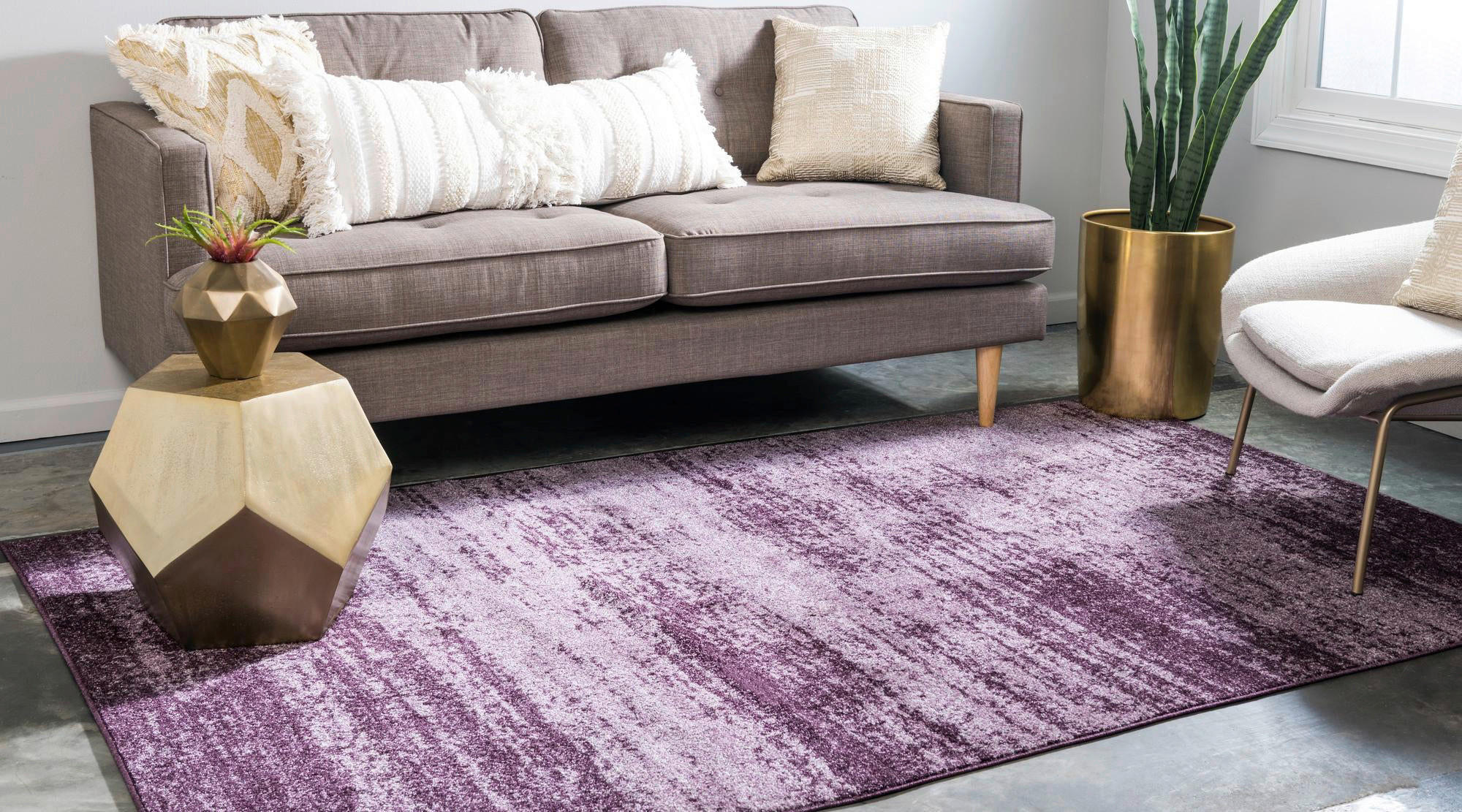 WEBTEPPICH  90/65 cm  Violett   - Violett, Basics, Textil (90/65cm)