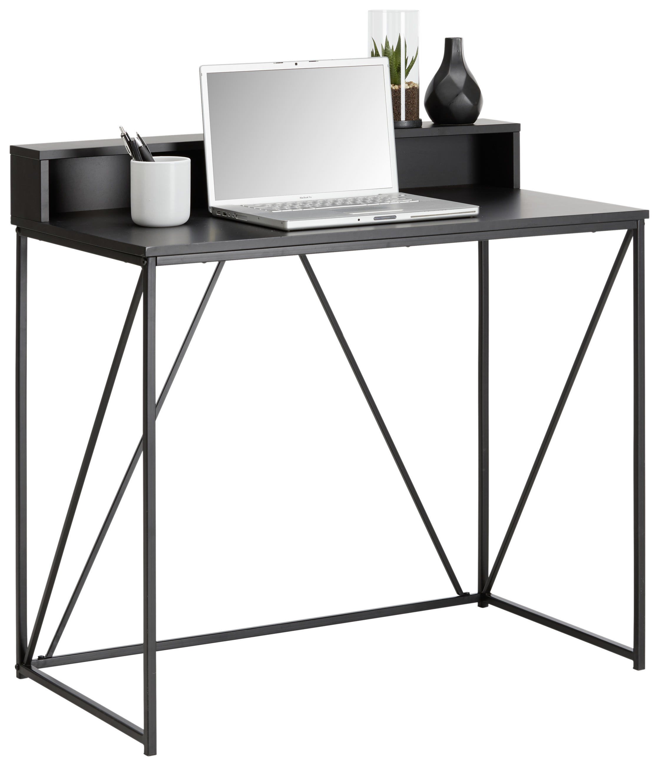 SKRIVBORD 91/50/87 cm  i svart  - svart, Modern, metall/trämaterial (91/50/87cm) - Best Price