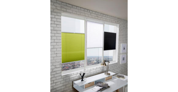 PLISSEE 75/130 cm  - Weiß, KONVENTIONELL, Textil (75/130cm) - Homeware