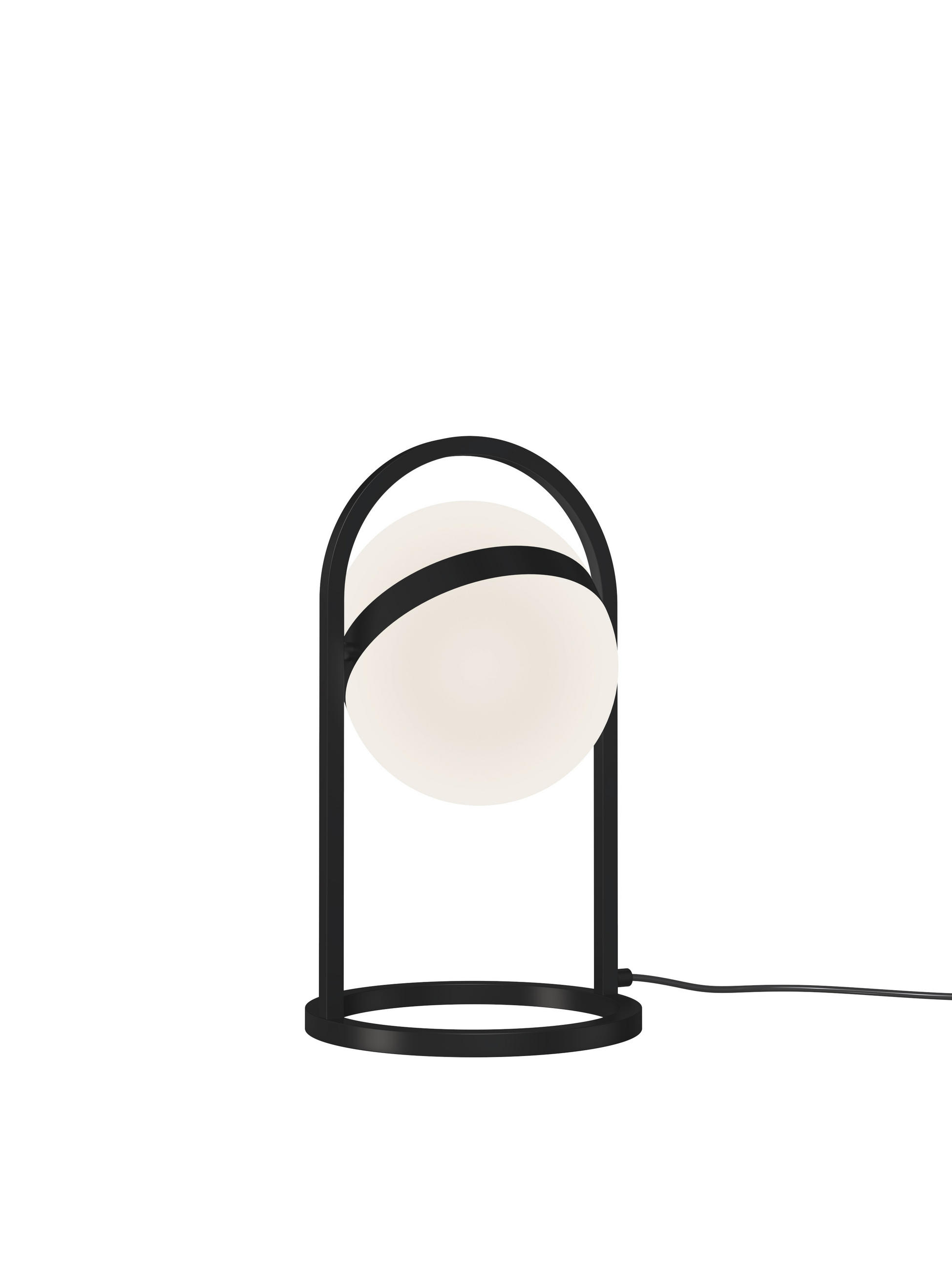 STOLNÁ LED LAMPA, dotykový stmievač, 18,5/32 cm  - čierna, Basics, kov/sklo (18,5/32cm)