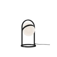 STOLNÁ LED LAMPA, dotykový stmievač, 18,5/32 cm  - čierna, Basics, kov/sklo (18,5/32cm)