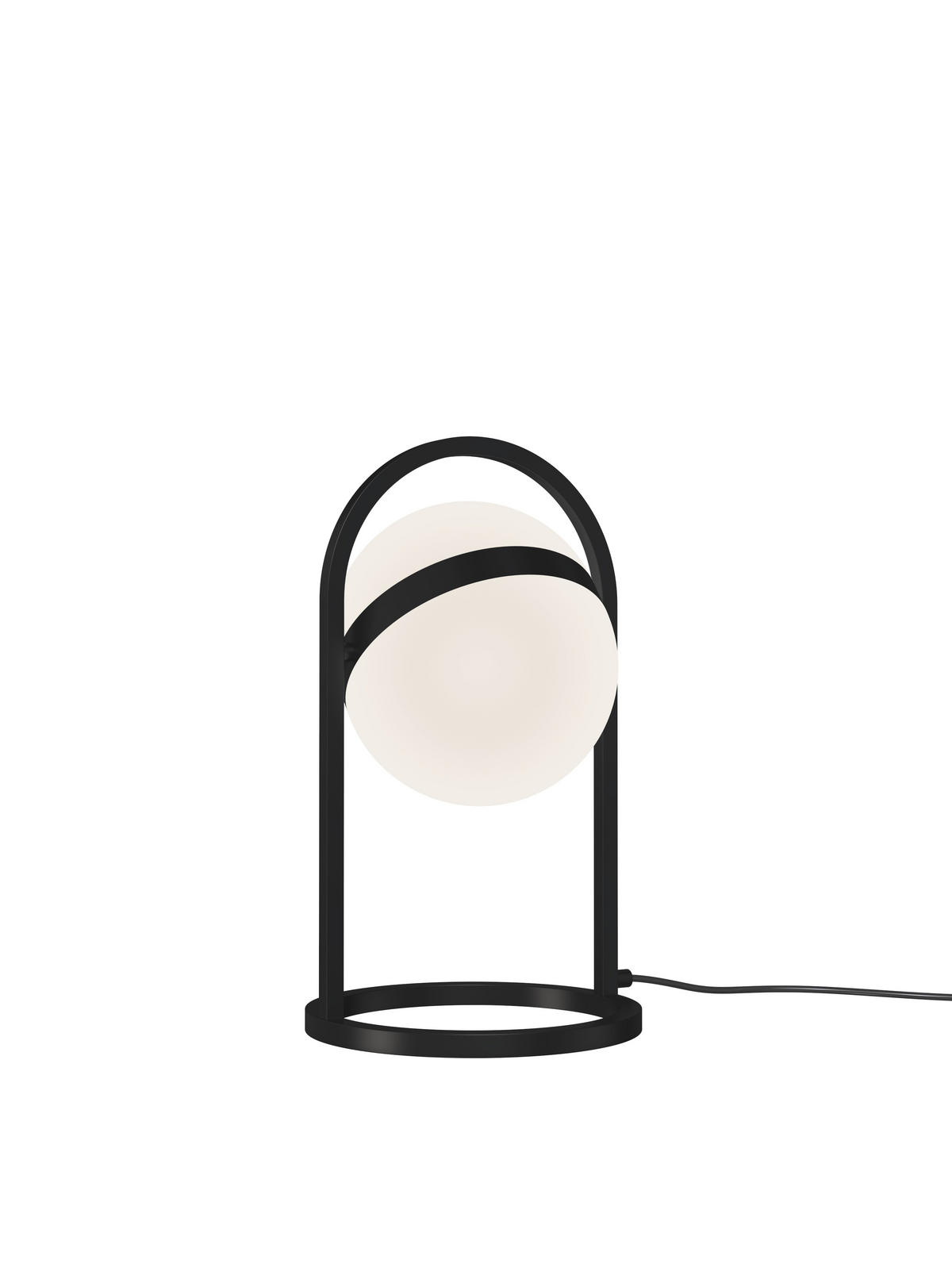 STOLNÁ LED LAMPA, dotykový stmievač, 18,5/32 cm  - čierna, Basics, kov/sklo (18,5/32cm)