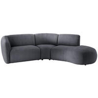 ECKSOFA Anthrazit Mikrofaser  - Anthrazit/Schwarz, MODERN, Kunststoff/Textil (276/182cm) - Livetastic