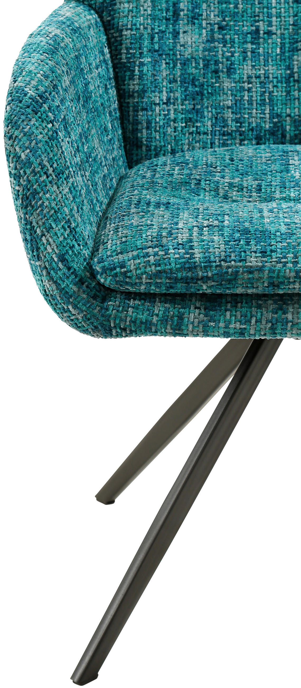 ARMLEHNSTUHL  in Eisen Chenille  - Blau/Schwarz, Design, Textil/Metall (62/82,5/66cm) - Stylife
