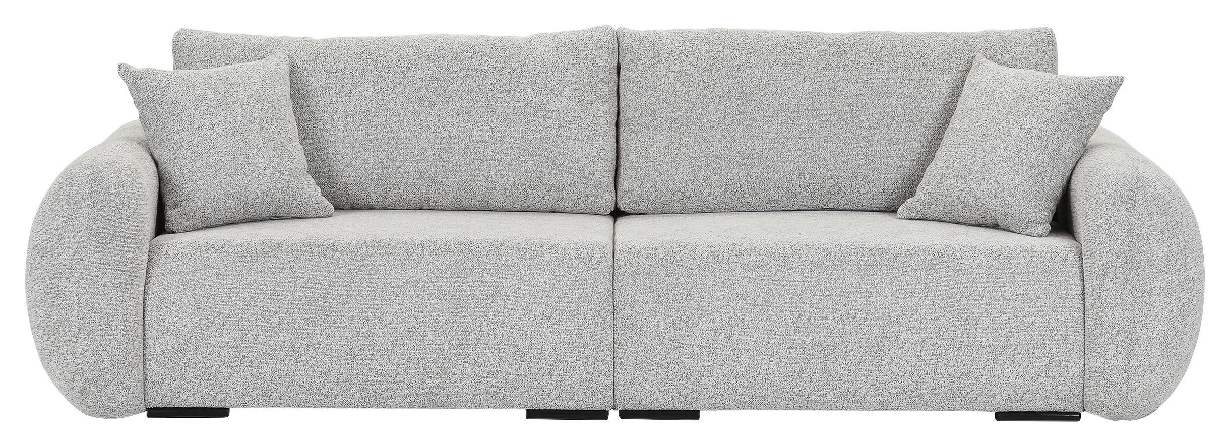 SCHLAFSOFA Flachgewebe Grau  inkl. Zierkissen, Rückenkissen, Bettkasten, Schlaffunktion, Rücken echt, Liegefläche im Originalstoff  - Schwarz/Grau, KONVENTIONELL, Kunststoff/Textil (250/74/92cm) - Carryhome