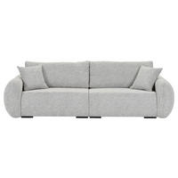 SCHLAFSOFA Flachgewebe Grau  inkl. Zierkissen, Rückenkissen, Bettkasten, Schlaffunktion, Rücken echt, Liegefläche im Originalstoff  - Schwarz/Grau, KONVENTIONELL, Kunststoff/Textil (250/74/92cm) - Carryhome