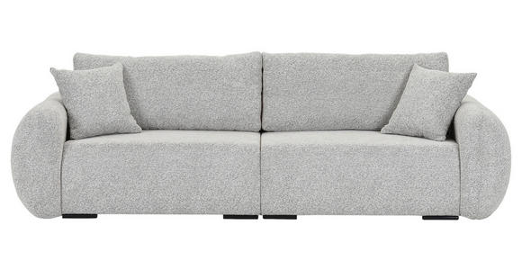 SCHLAFSOFA Flachgewebe Grau  inkl. Zierkissen, Rückenkissen, Bettkasten, Schlaffunktion, Rücken echt, Liegefläche im Originalstoff  - Schwarz/Grau, KONVENTIONELL, Kunststoff/Textil (250/74/92cm) - Carryhome