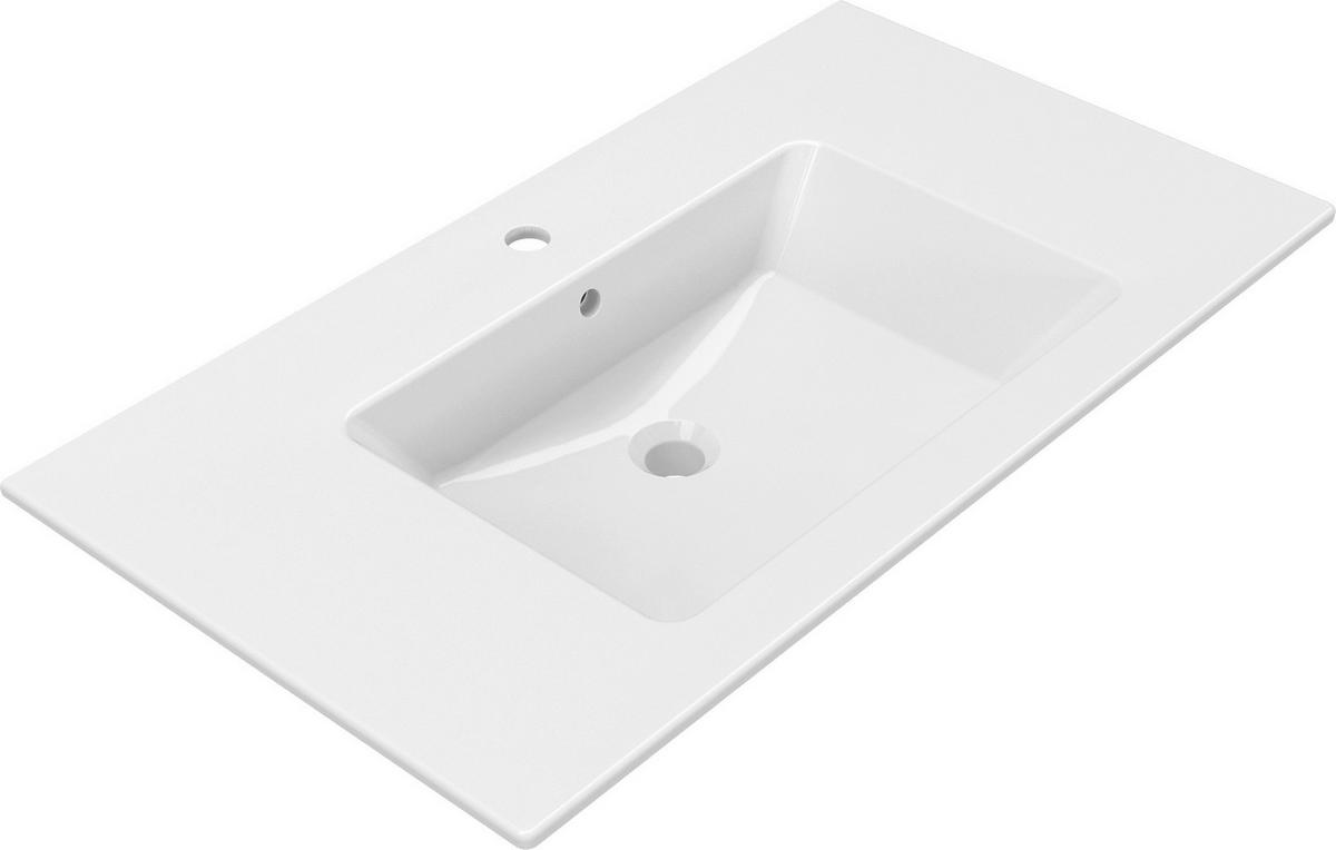 BADEZIMMER 3-teilig  in  - Weiß Hochglanz/Weiß, MODERN, Keramik/Holzwerkstoff (91/126/51cm) - MID.YOU