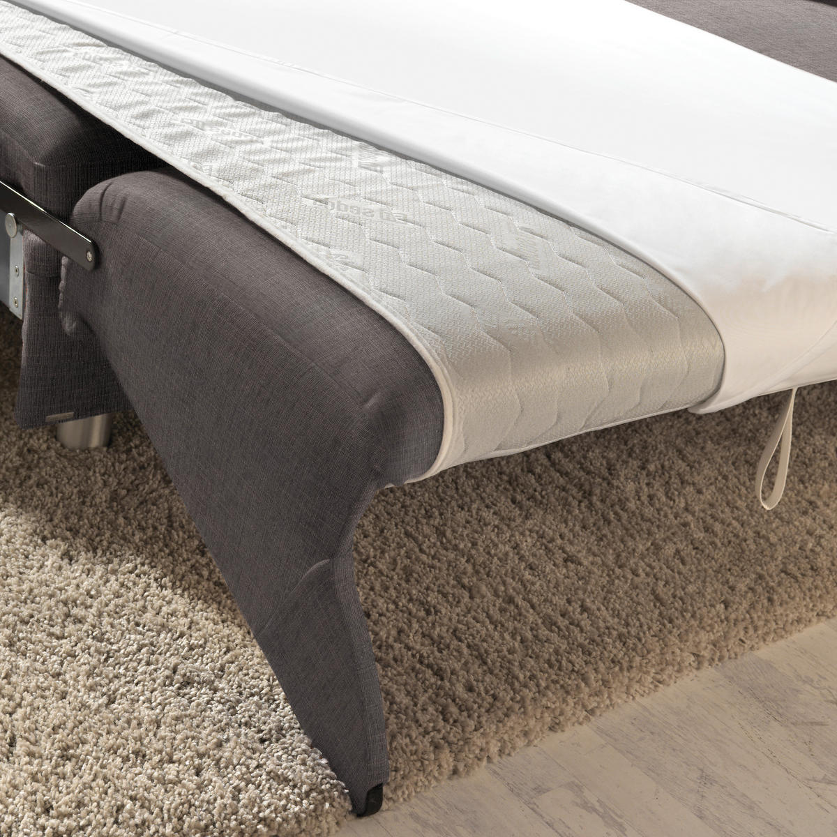 ECKSOFA in Chenille Grau  227/208 cm  - Alufarben/Grau, KONVENTIONELL, Textil/Metall (227/208cm) - Sedda