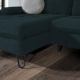 ECKSOFA in Flachgewebe Petrol  - Petrol/Schwarz, LIFESTYLE, Textil/Metall (180/310cm) - Valnatura