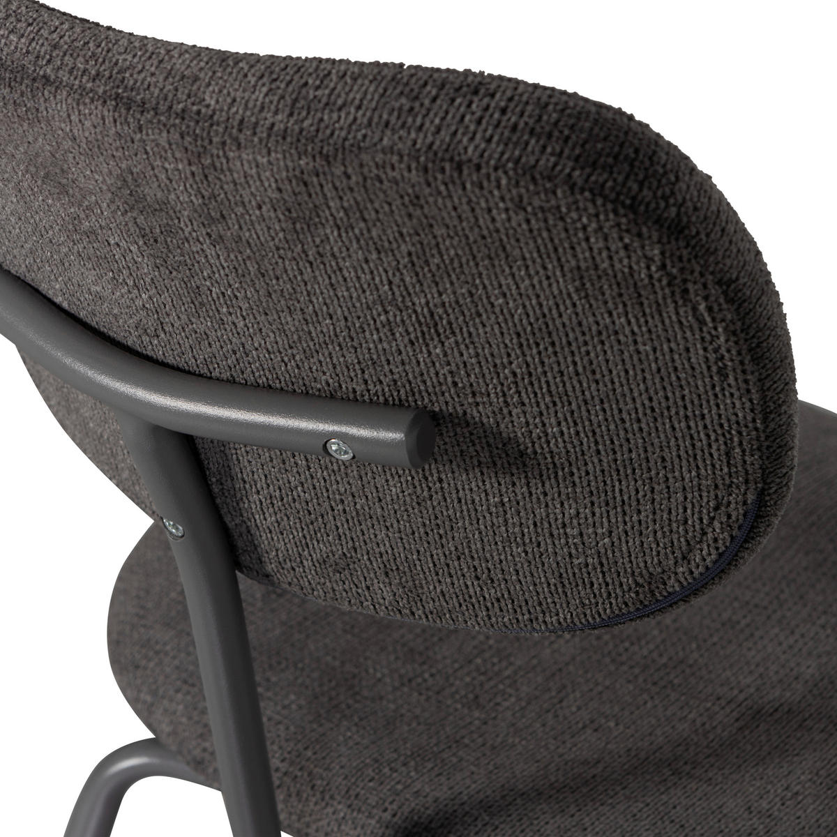 STUHL-SET 2 Stück  in Eisen gerippt  - Schwarz/Braun, MODERN, Textil/Metall (54/78/45cm) - Livetastic