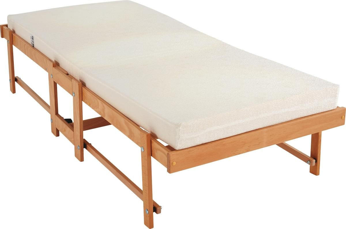 KLAPPBETT Holz, Textil  - Buchefarben, Basics, Holz/Textil (80/190cm) - Livetastic