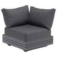 LOUNGEECKTEIL  - Dunkelgrau/Graphitfarben, Design, Textil/Metall (74/76/68cm) - Zebra 
