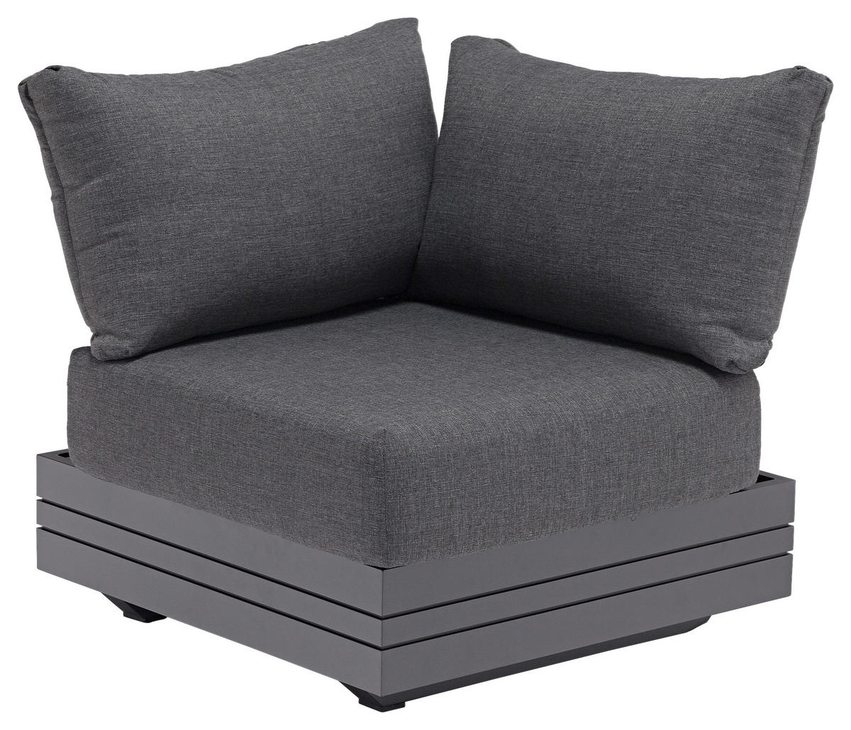LOUNGEECKTEIL  - Dunkelgrau/Graphitfarben, Design, Textil/Metall (74/76/68cm) - Zebra 
