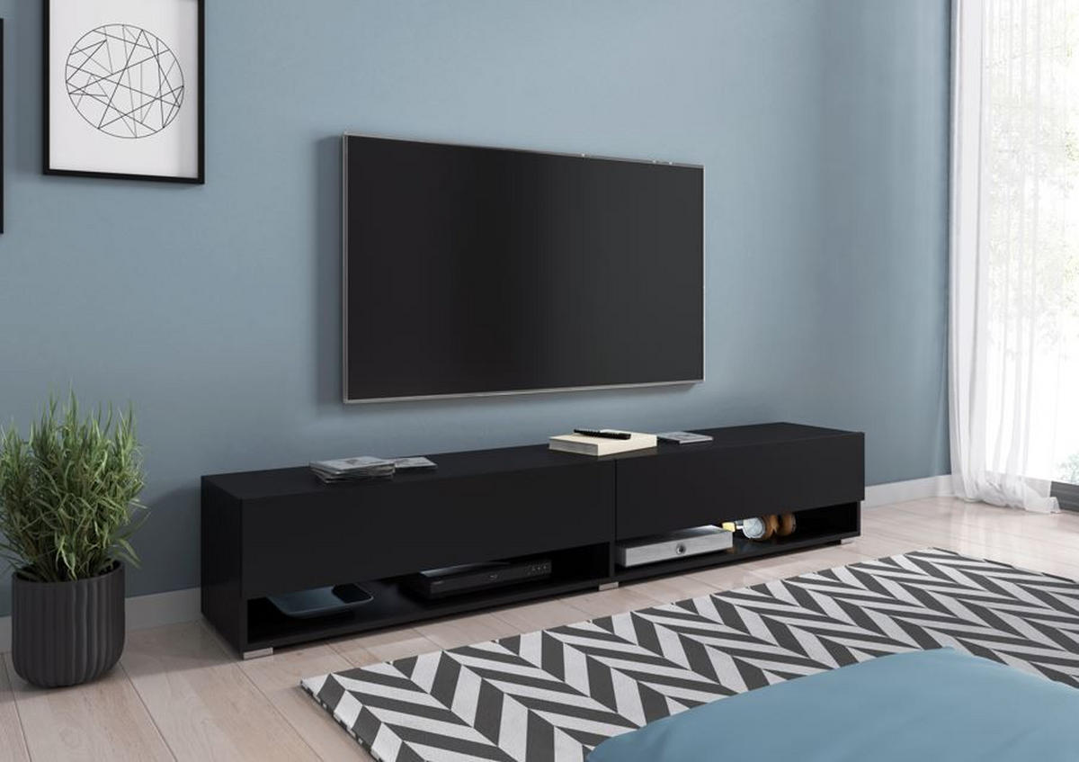 NÍZKA KOMODA, grafitová, 180/30/32 cm - čierna/sivá, Lifestyle, kompozitné drevo/plast (180/30/32cm) - P & B