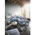 ECKSOFA Blau Webstoff  - Blau/Schwarz, Design, Kunststoff/Textil (284/284cm) - Carryhome