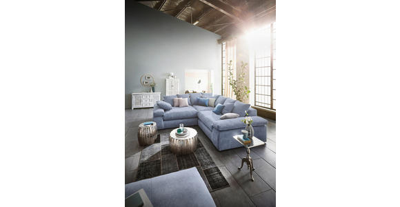 ECKSOFA Blau Webstoff  - Blau/Schwarz, Design, Kunststoff/Textil (284/284cm) - Carryhome