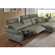 ECKSOFA in Echtleder Grau  300/157 cm  - Schwarz/Grau, Design, Leder/Metall (300/157cm) - Dieter Knoll