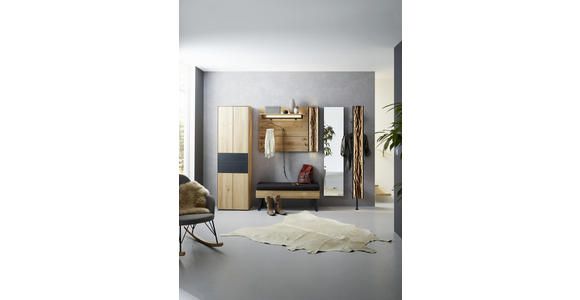 GARDEROBENPANEEL 118/87/35 cm - Eichefarben/Anthrazit, Natur, Holz/Metall (118/87/35cm) - Valnatura
