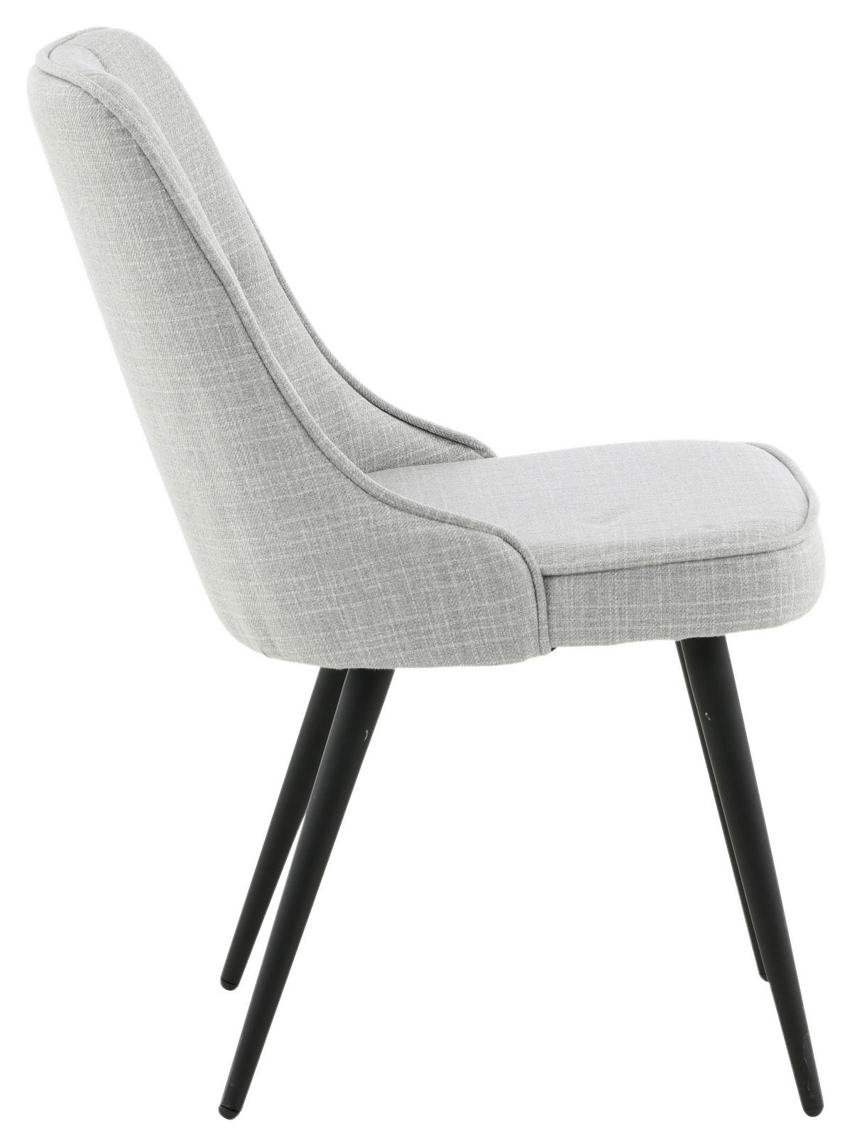 STOLSET 2 styck stål flatväv  - ljusgrå/svart, Design, metall/textil (50/88,5/66cm) - Livetastic