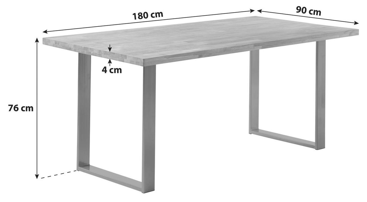 ESSTISCH in Holz, Metall 180/90/76 cm  - Eichefarben/Anthrazit, Modern, Holz/Metall (180/90/76cm) - MID.YOU