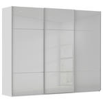 SCHWEBETÜRENSCHRANK 301/223/68 cm 3-türig Grau, Weiß  - Alufarben/Weiß, KONVENTIONELL, Glas/Holzwerkstoff (301/223/68cm) - Novel