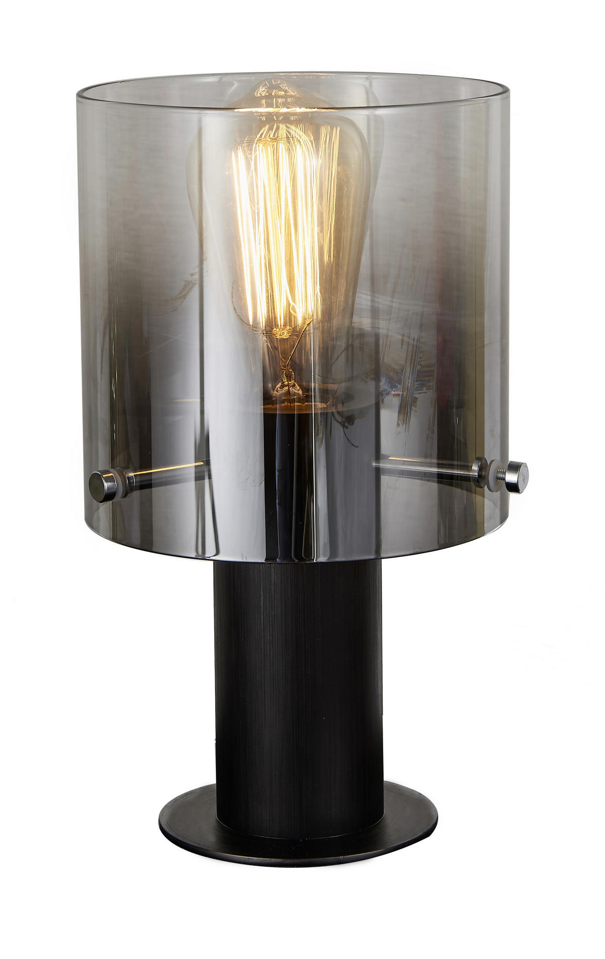 TISCHLEUCHTE - Dunkelgrau/Schwarz, Design, Glas/Metall (15/26cm) - Dieter Knoll