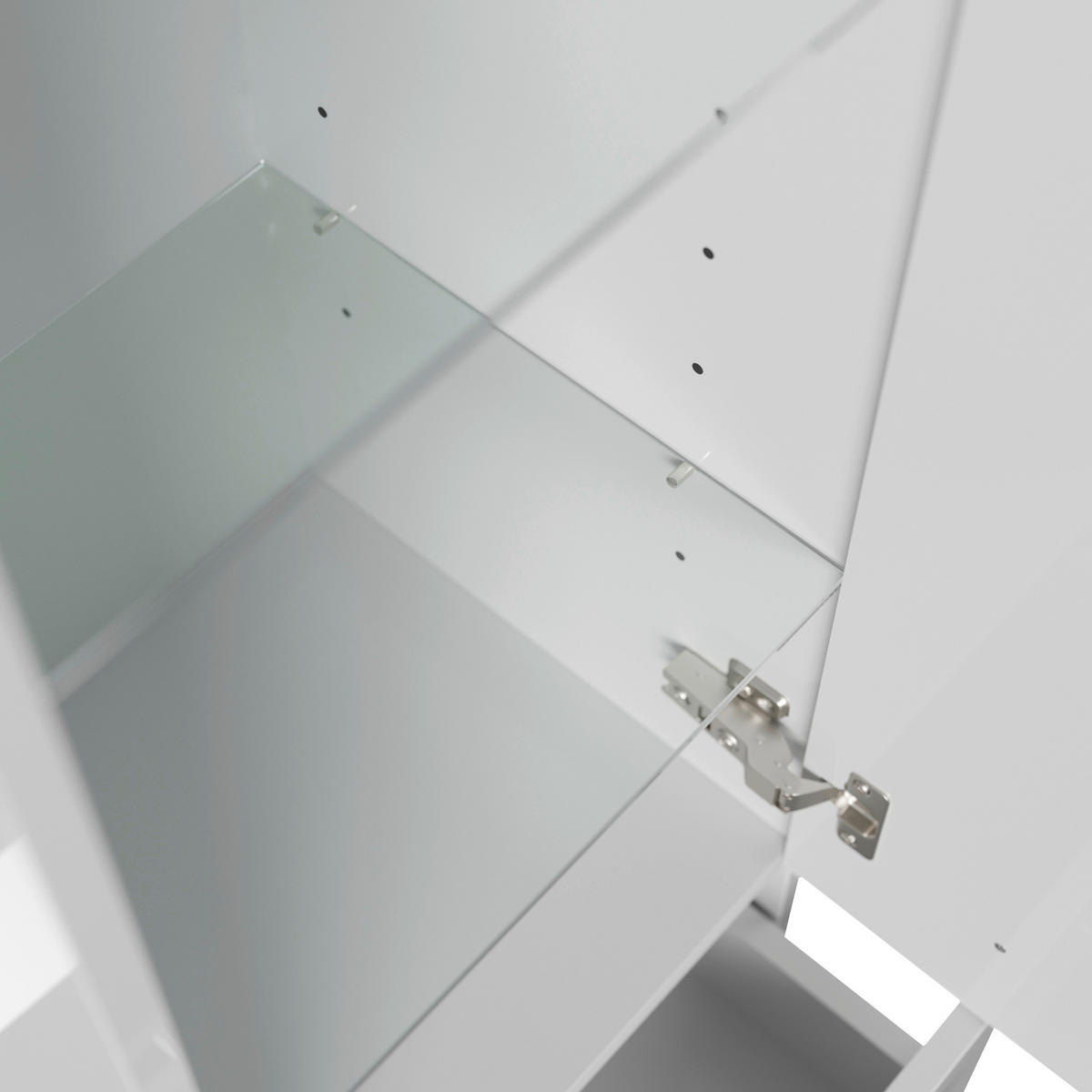 MIDISCHRANK 35,2/120/35,8 cm  - Weiß Hochglanz, Basics, Glas/Holzwerkstoff (35,2/120/35,8cm) - MID.YOU