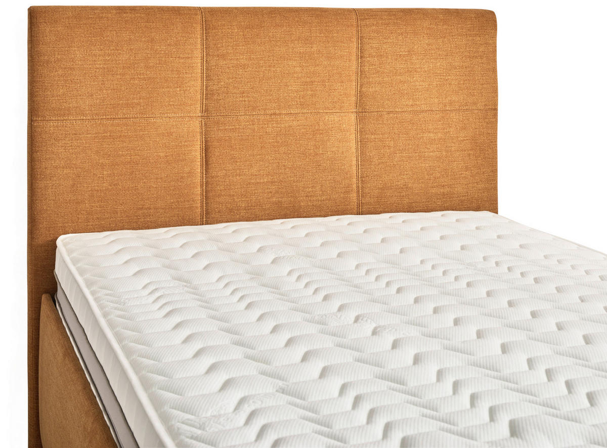 POLSTERBETT 120/200 cm, Bettkasten, Lattenroste, Matratzen,  - Senfgelb/Schwarz, Design, Holz/Textil (120/200cm) - Voleo