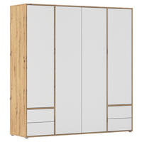 DREHTÜRENSCHRANK 187/194/53 cm,  in Weiß, Eiche Artisan, 4-türig  - Weiß/Eiche Artisan, MODERN, Holzwerkstoff (187/194/53cm) - Rauch Möbel