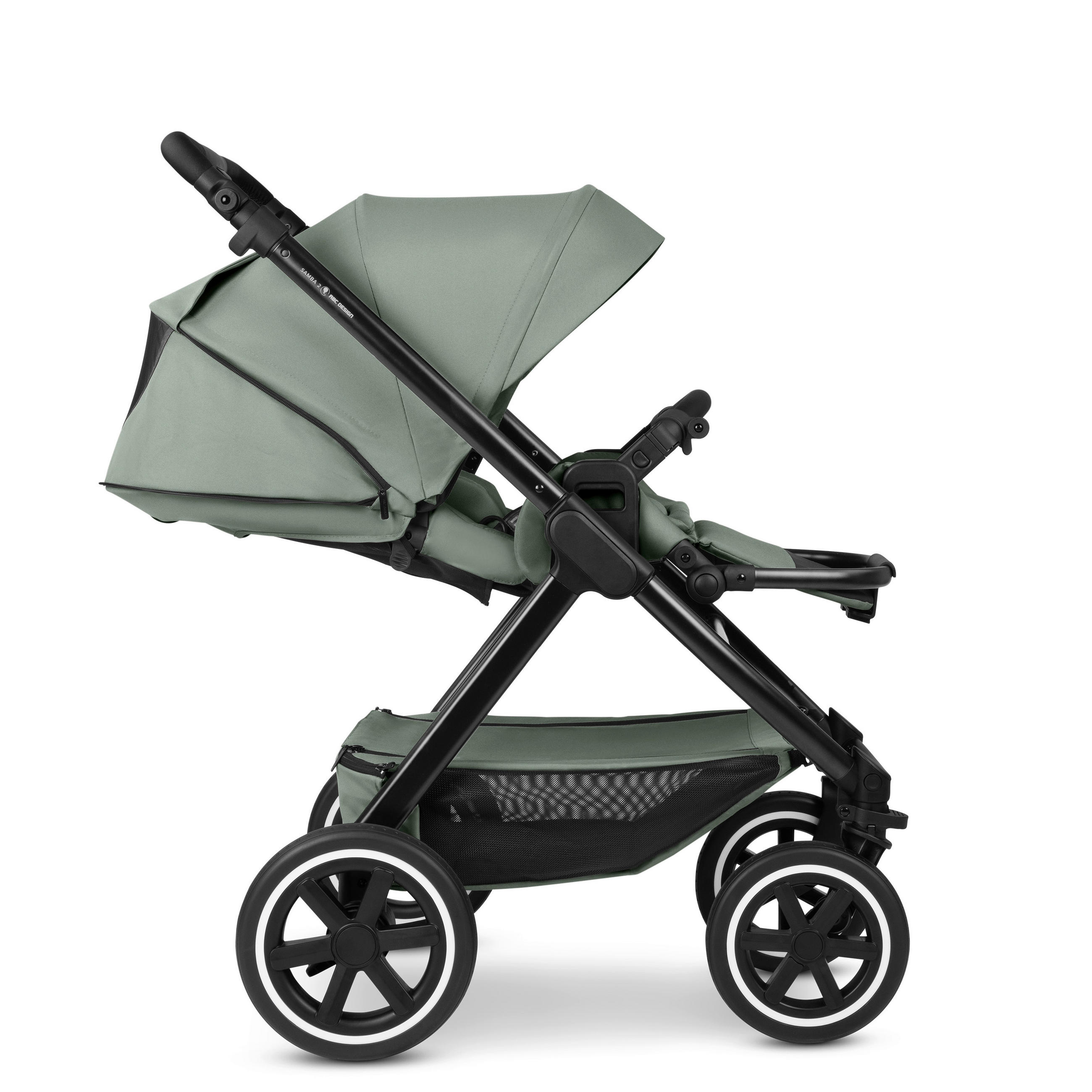 KINDERWAGEN  Samba 2  Pine  - Pastellgrün/Schwarz, Basics, Textil/Metall (60/108/88cm) - ABC Design