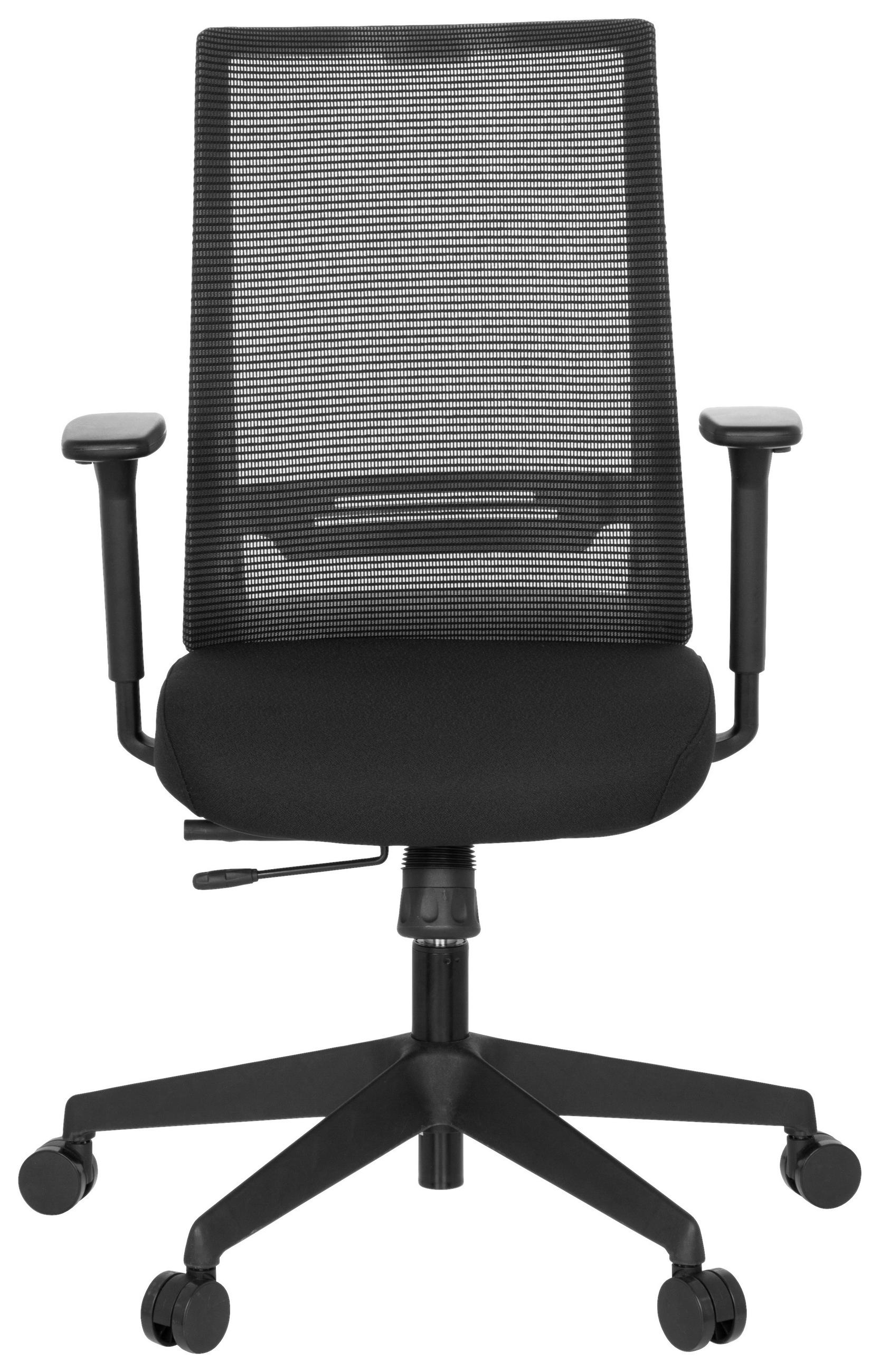 DREHSTUHL Netzbespannung, Flachgewebe Schwarz  - Schwarz, MODERN, Kunststoff/Textil (65/108/54cm) - MID.YOU