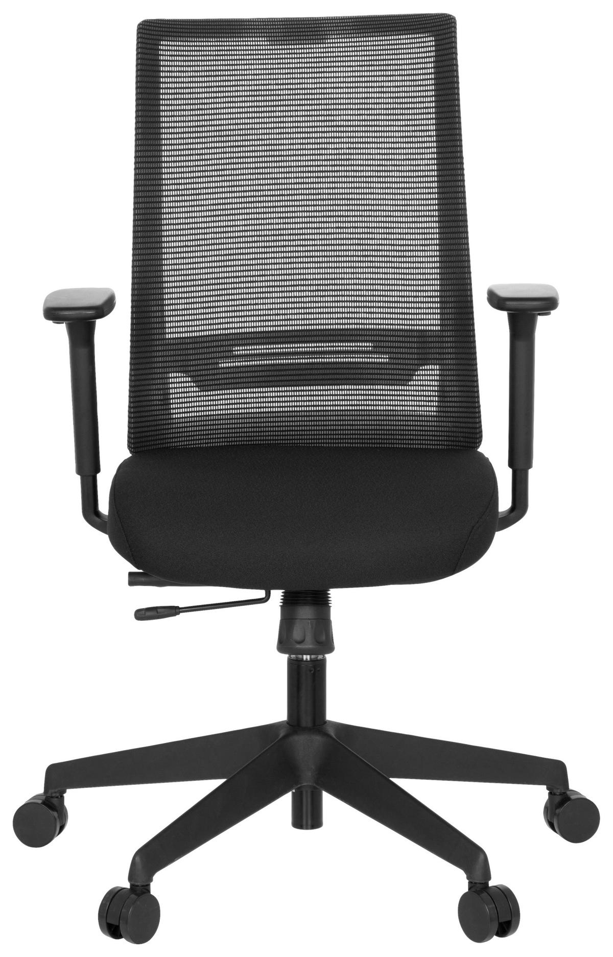 OTOČNÁ ŽIDLE, síťovina, plochá tkanina, černá - černá, Moderní, textil/plast (65/108/54cm) - MID.YOU