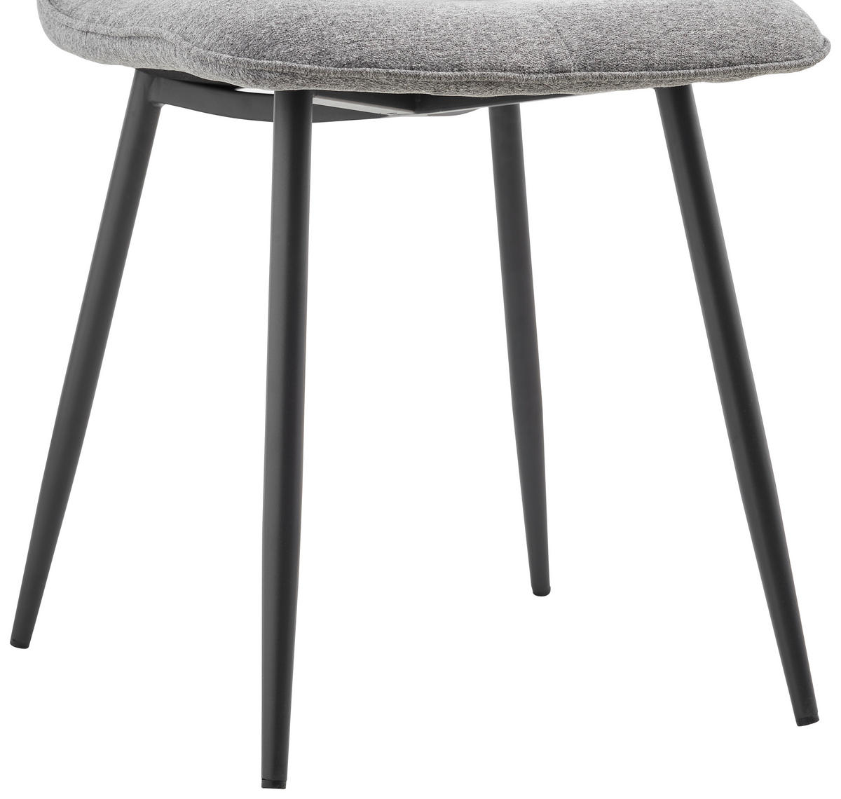 STUHL Webstoff Grau Pappel Sperrholz  - Schwarz/Grau, MODERN, Holz/Textil (47/87/58cm) - P & B
