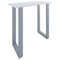 BARTISCH rechteckig Silberfarben, Weiß  - Silberfarben/Weiß, KONVENTIONELL, Holzwerkstoff/Metall (110/102/50cm)