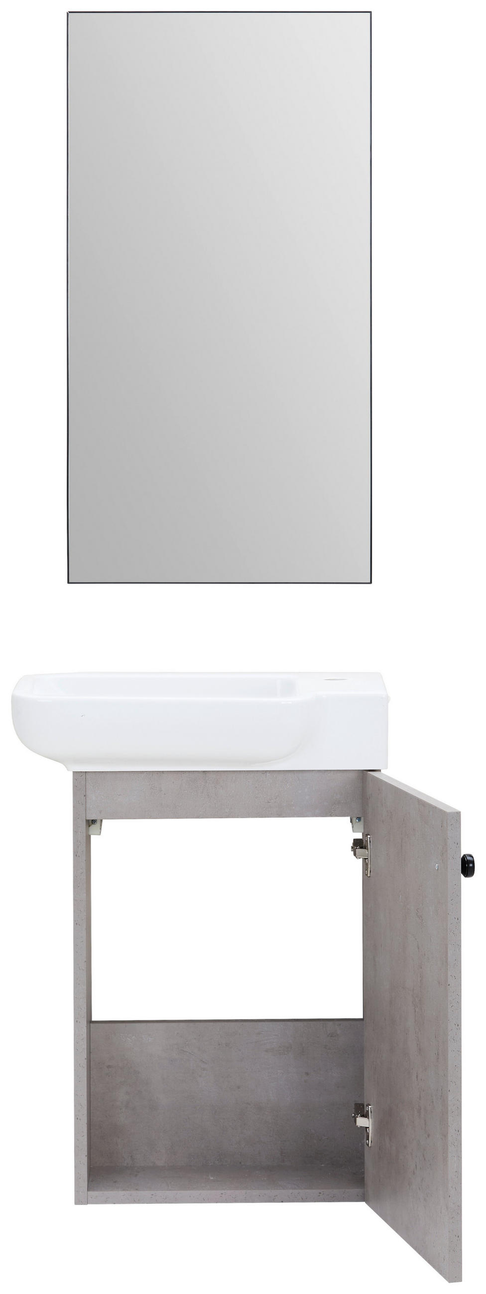 GÄSTEBAD 55 cm  - Weiß Hochglanz/Schwarz, MODERN, Keramik/Holzwerkstoff (55cm) - MID.YOU