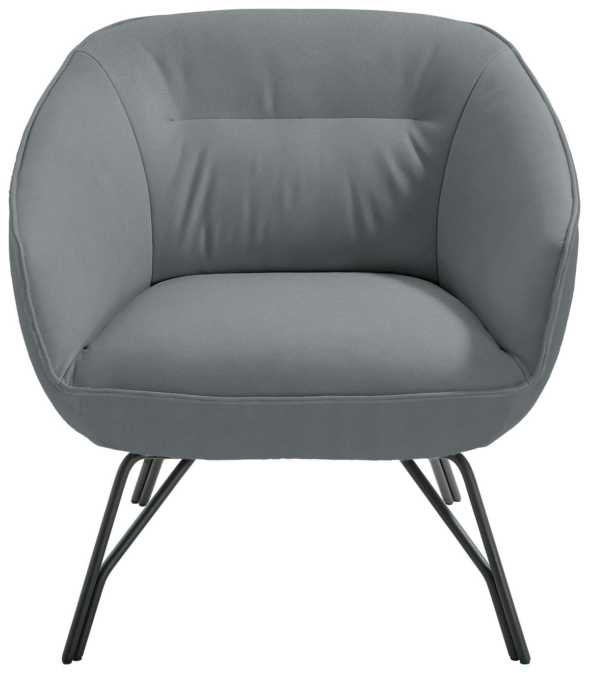 COCKTAILSESSEL in Echtleder Hellblau  - Anthrazit/Hellblau, Design, Leder/Metall (76/80/73cm) - Joop!