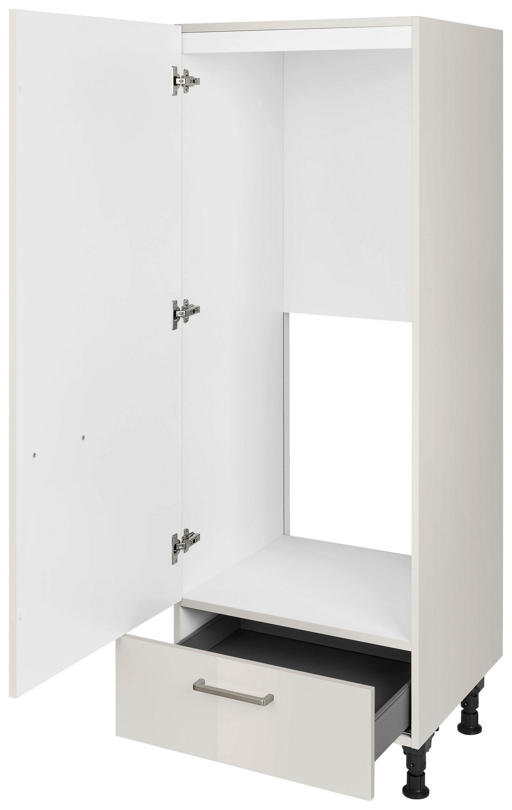 GERÄTEUMBAUSCHRANK 60/168/58 cm  in Hellgrau  - Edelstahlfarben/Hellgrau, MODERN, Holzwerkstoff/Metall (60/168/58cm) - Nobilia