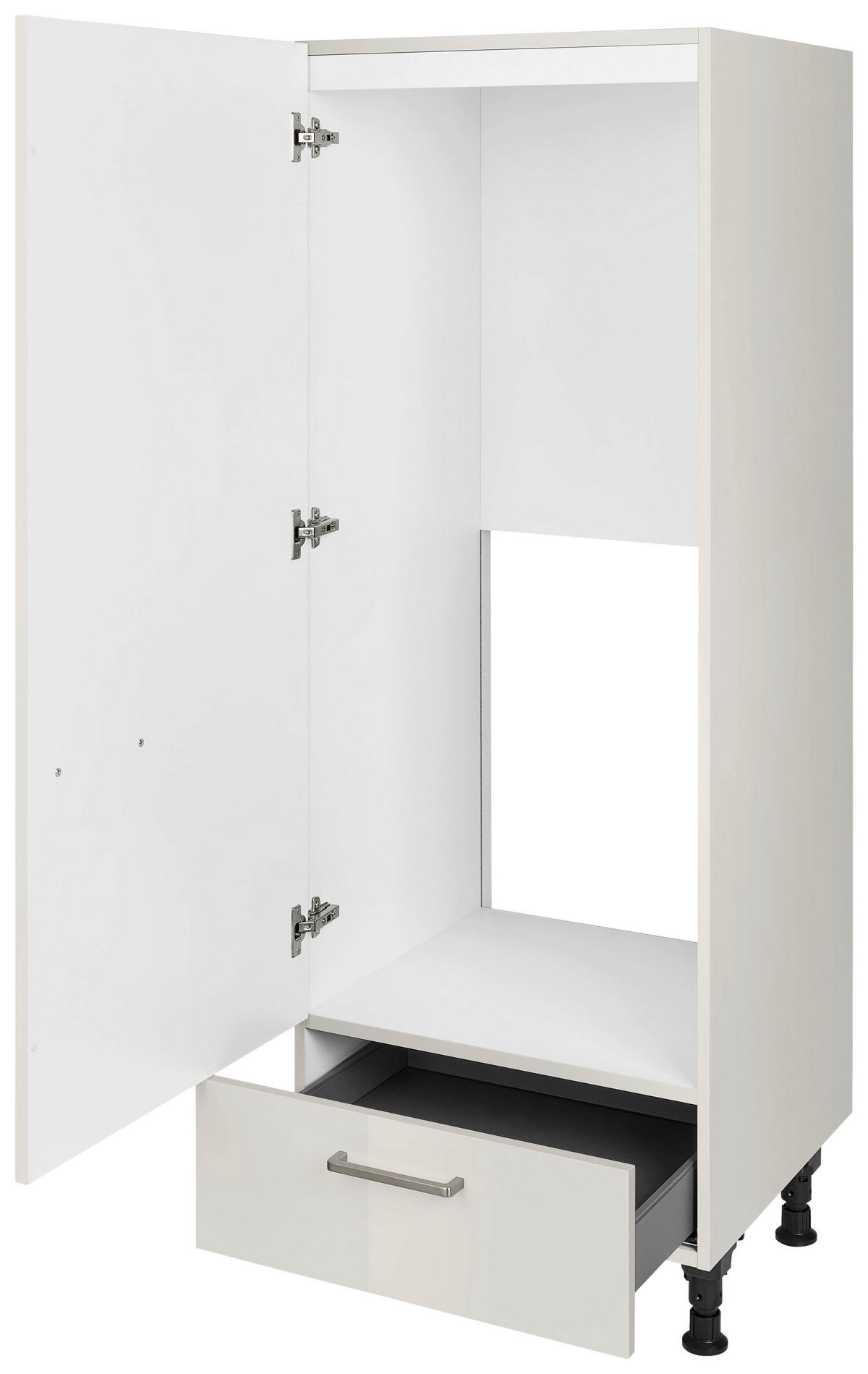 GERÄTEUMBAUSCHRANK 60/168/58 cm  in Hellgrau  - Edelstahlfarben/Hellgrau, MODERN, Holzwerkstoff/Metall (60/168/58cm) - Nobilia