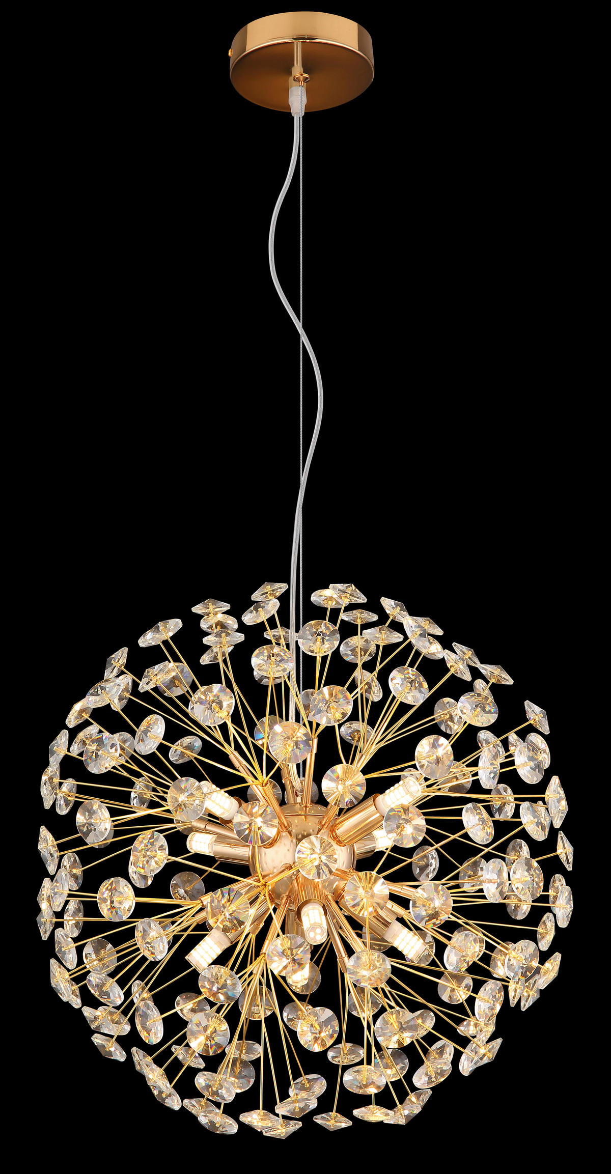 KRISTALL-HÄNGELEUCHTE 40/150 cm   - Klar/Transparent, LIFESTYLE, Glas/Kunststoff (40/150cm) - Globo