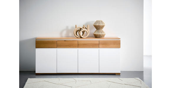 SIDEBOARD in 190/80/40 cm - Eichefarben/Weiß, KONVENTIONELL, Holz/Holzwerkstoff (190/80/40cm) - Novel