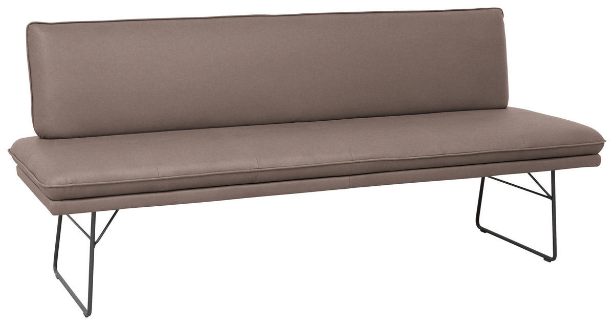 SITZBANK in Metall, Textil Braun, Schwarz  - Schwarz/Braun, Design, Textil/Metall (195/87/65cm) - Dieter Knoll