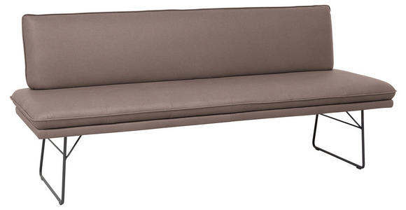 SITZBANK in Metall, Textil Braun, Schwarz  - Schwarz/Braun, Design, Textil/Metall (195/87/65cm) - Dieter Knoll