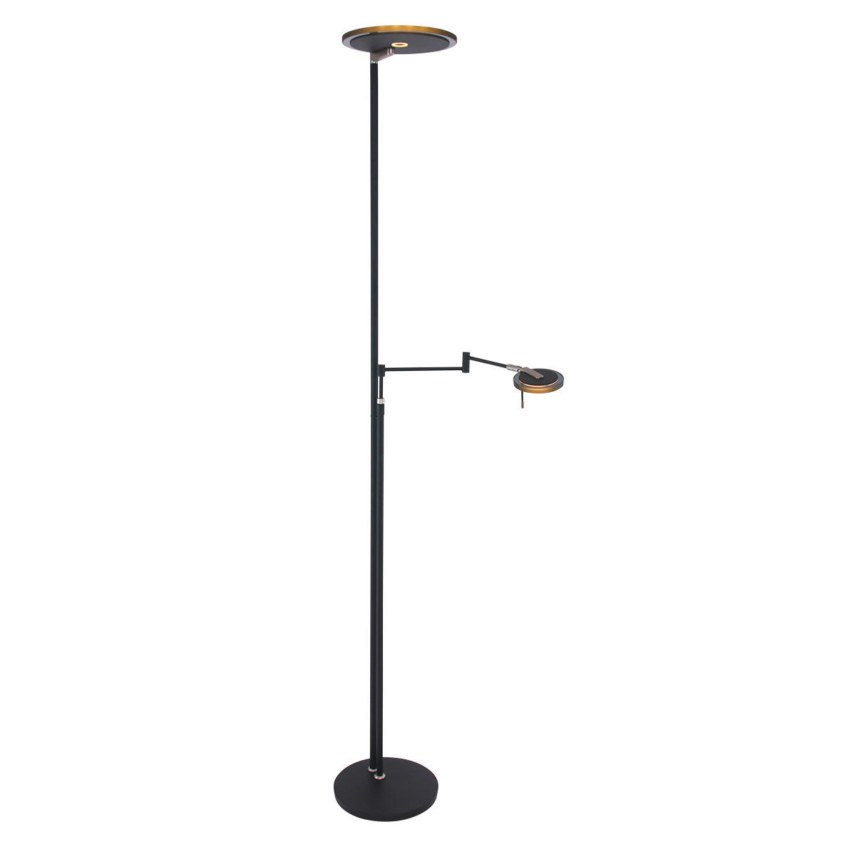STEHLEUCHTE 55/185 cm    - Schwarz, Design, Glas/Metall (55/185cm)
