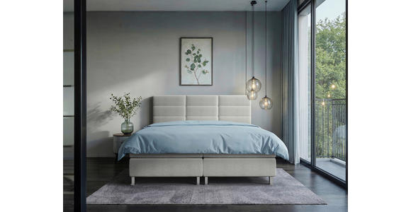 BOXBETT 180/200 cm  in Grau  - Chromfarben/Grau, KONVENTIONELL, Textil/Metall (180/200cm) - Carryhome