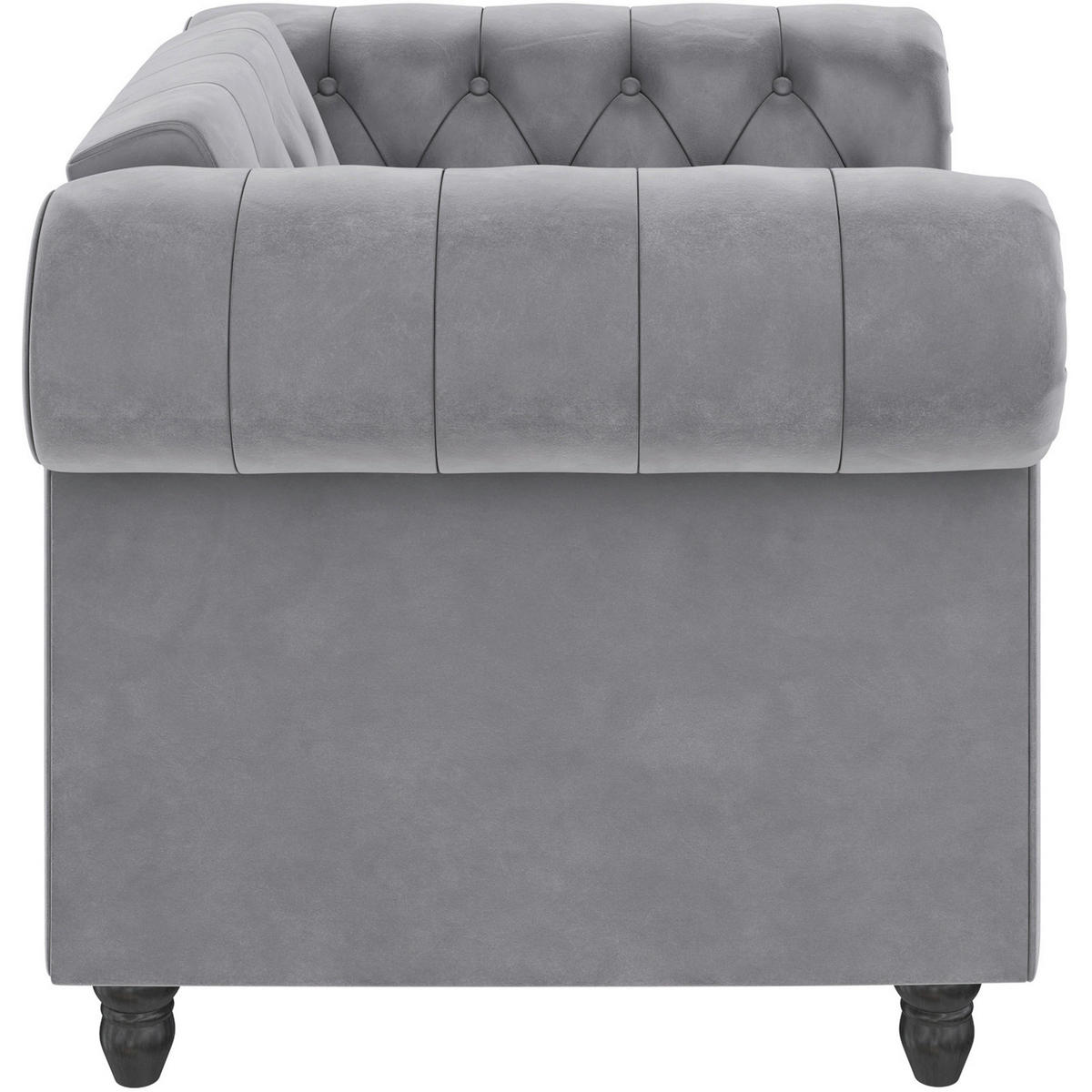 SESSEL in Velours Hellgrau  - Hellgrau/Schwarz, Basics, Holz/Textil (111/83/87cm) - Livetastic