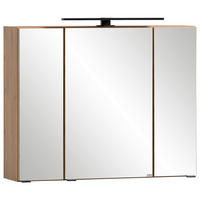 SPIEGELSCHRANK 80/64/20 cm  - Eiche Wotan/Schwarz, ROMANTIK / LANDHAUS, Glas/Holzwerkstoff (80/64/20cm) - Xora